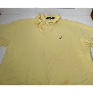 Nautica Polo Yellow Short Sleeve Shirt Mens XL